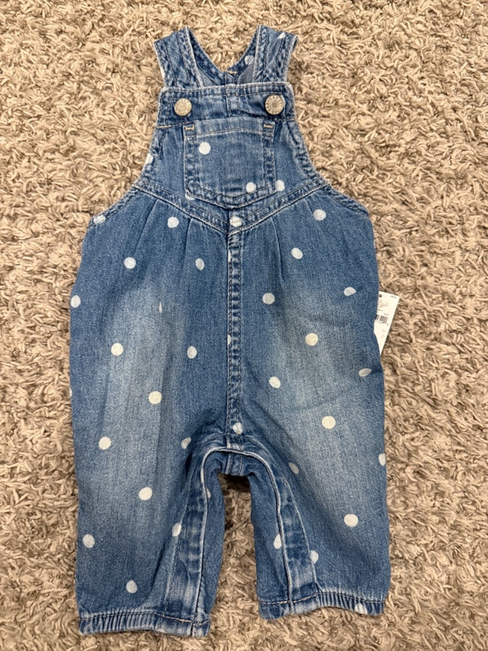 GAP Blue Denim Polka Dot Overalls for Kids